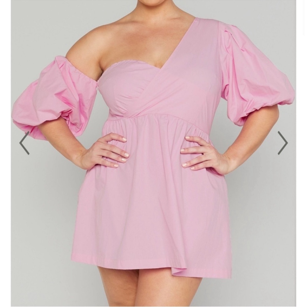Showpo Sula Puff Sleeve Pink Mini Dress 16 New Cotton Coquette Piratecore HOCO